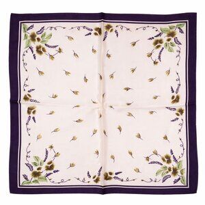 Blush Pink & Eggplant Purple Floral Satin Scarf 20x20 Hair Tie Neck Wrap